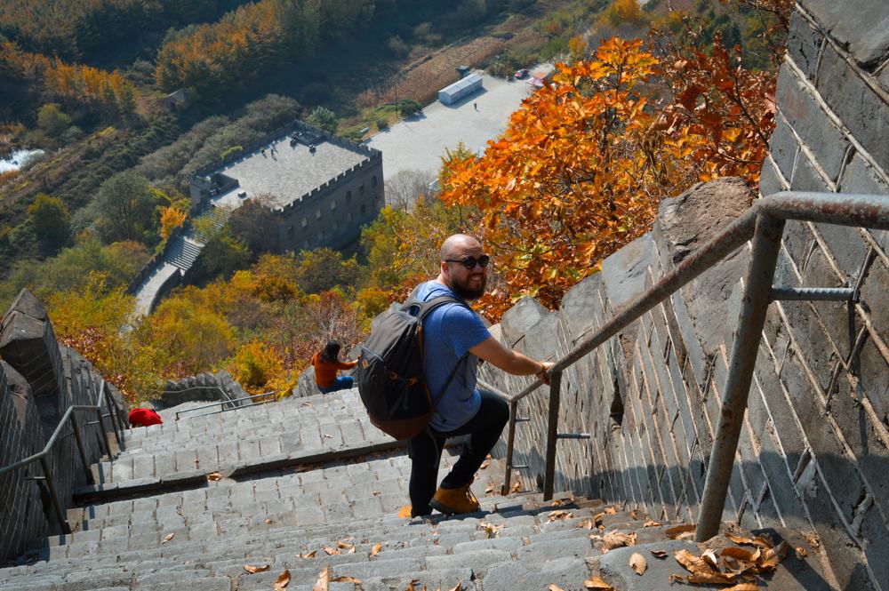 O final da Muralha da China em Dandong, fronteira com a Coreia do Norte