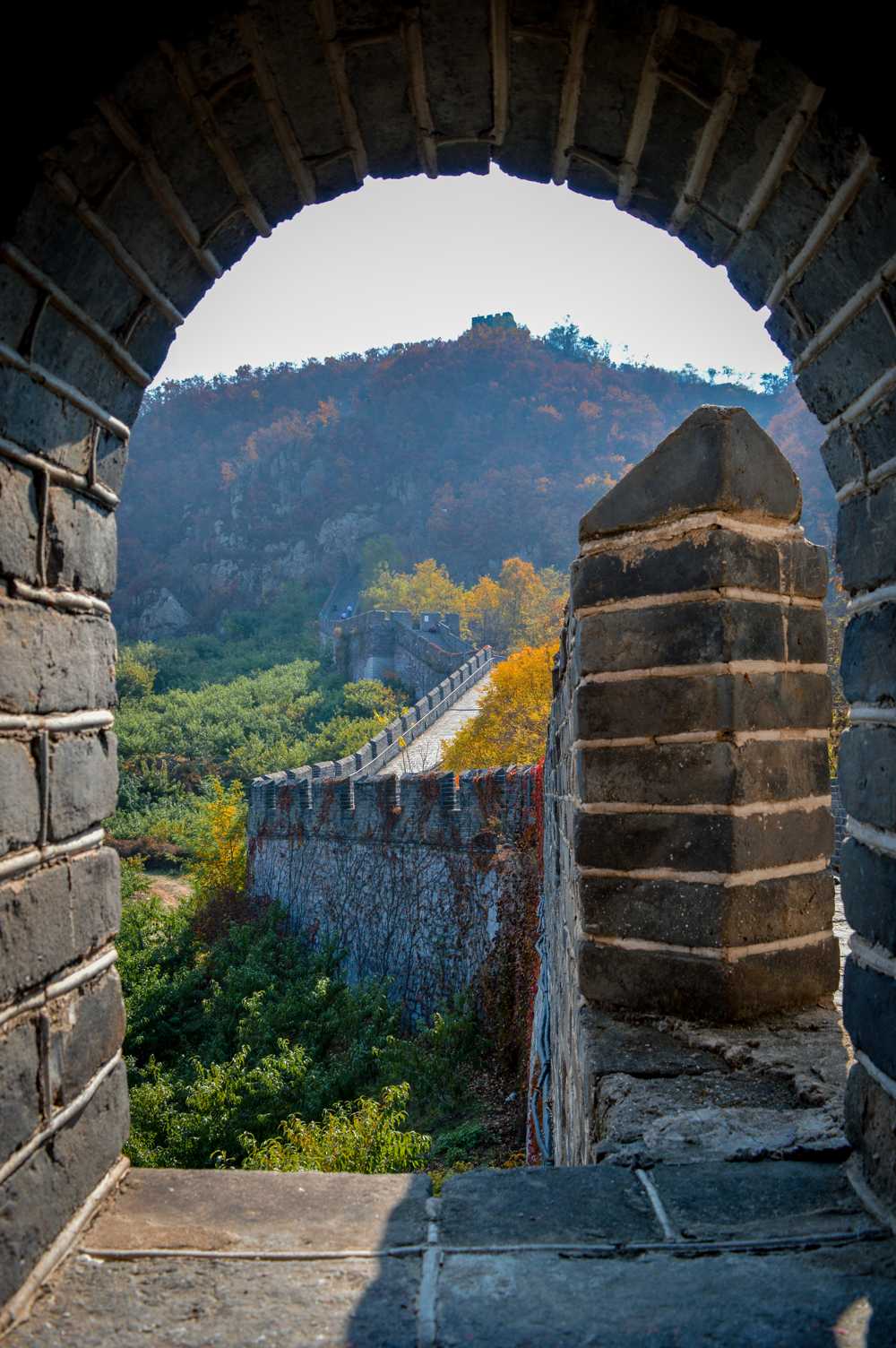 Entrada para o trecho final da Muralha da China,na fronteira com a Coreia do Norte dandong