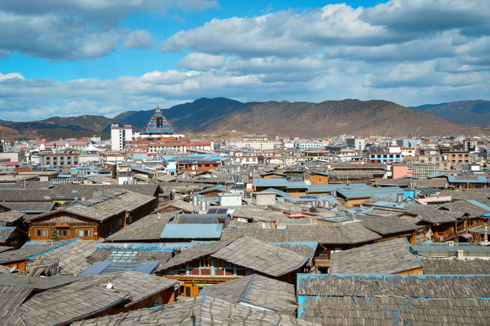 shangri-la existe tibet china vista do alto